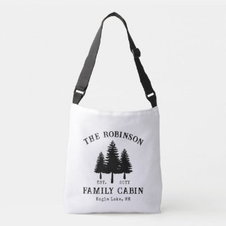 Family Name Cabin Rustic Country Trees Stylish Crossbody Bag