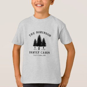 Family Name Cabin Rustic Country Trees T-Shirt