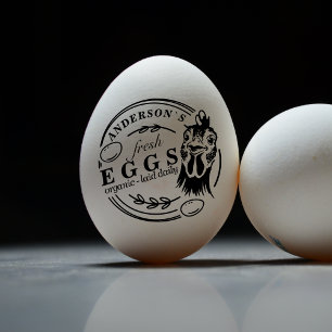 Family Name Chicken Egg Farm Round Decorative Self-inking Stamp
