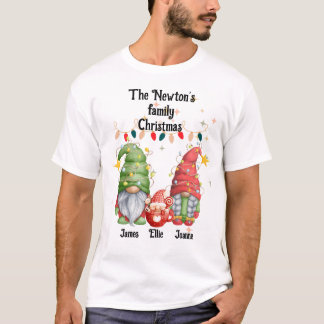 Family name Christmas gnomes t-shirt