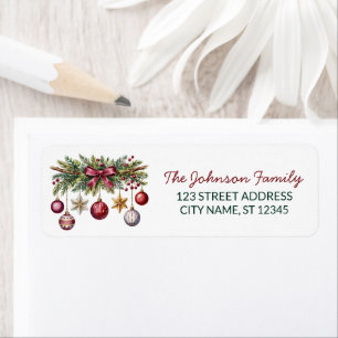 Family Name Christmas Ornaments Return Address