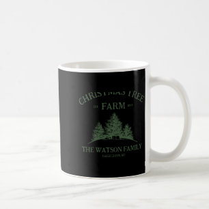 Family Name Christmas Tree Farm Retro Coffee Mug