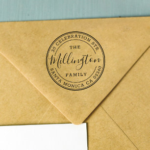 Family Name   Create Your Own Round Return Address Self-inking Stamp