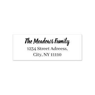 Family Name Custom 1" x 2.5" Rubber Stamp