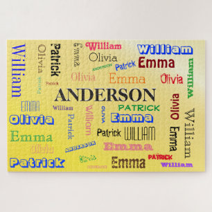 Family Name Custom Word Cloud Personalised Jigsaw Puzzle