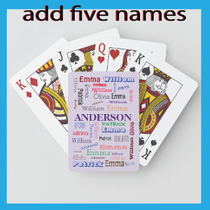 Family Name Dazzling Easy Word Cloud  Playing Cards