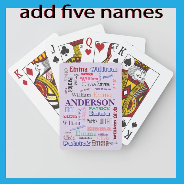 Family Name Dazzling Easy Word Cloud  Playing Cards (Creator Uploaded)