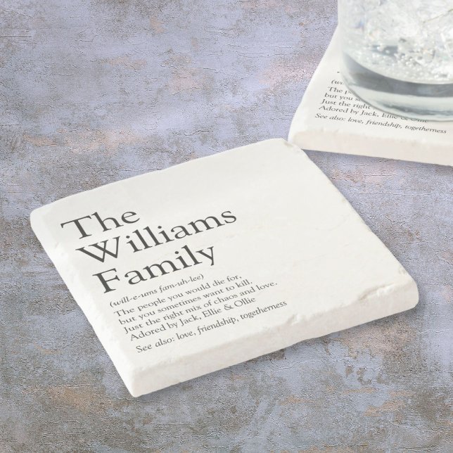 Family Name Definition Personalised Stone Coaster (Family Name Definition Personalized Stone Coaster)