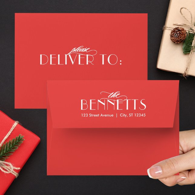 Family Name EDITABLE COLOR Holiday Envelopes (Creator Uploaded)