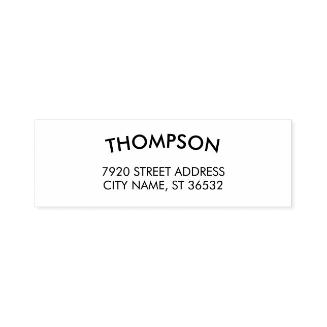 Family Name Elegant Curved Text Self-inking Stamp (Design)