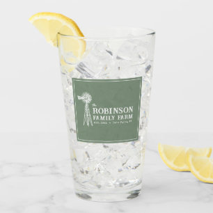 Family Name Farm Rustic Windmill Sage Green Glass