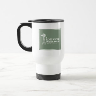 Family Name Farm Rustic Windmill Sage Green  Travel Mug