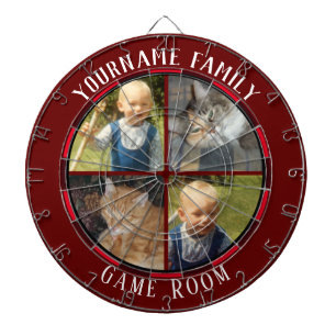 Family Name Four Photo Game Room Dartboard