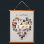 Family Name Heart Shaped Photo Collage 29 Pictures Hanging Tapestry<br><div class="desc">Custom photo display on large wall hanging, further personalised with your family name. The photo template displays your pictures in a heart shaped photo collage which holds 29 images. Your photos are displayed in a mix of square, landscape and portrait formats and, if you have any problems with placement, you...</div>