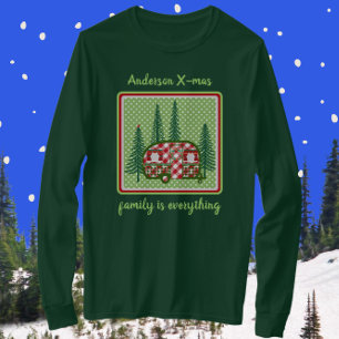 Family Name Holiday Vintage Camper Trailer T-Shirt