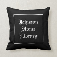 Family name home library black & white