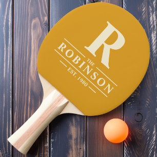 Family Name & Initial Burnt Buttercup Ping Pong Paddle