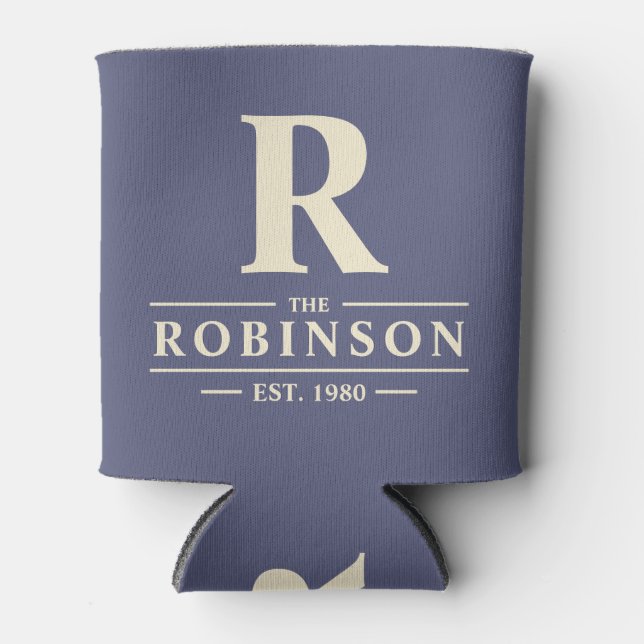 Family Name & Initial Lavender Breeze Can Cooler (Front)