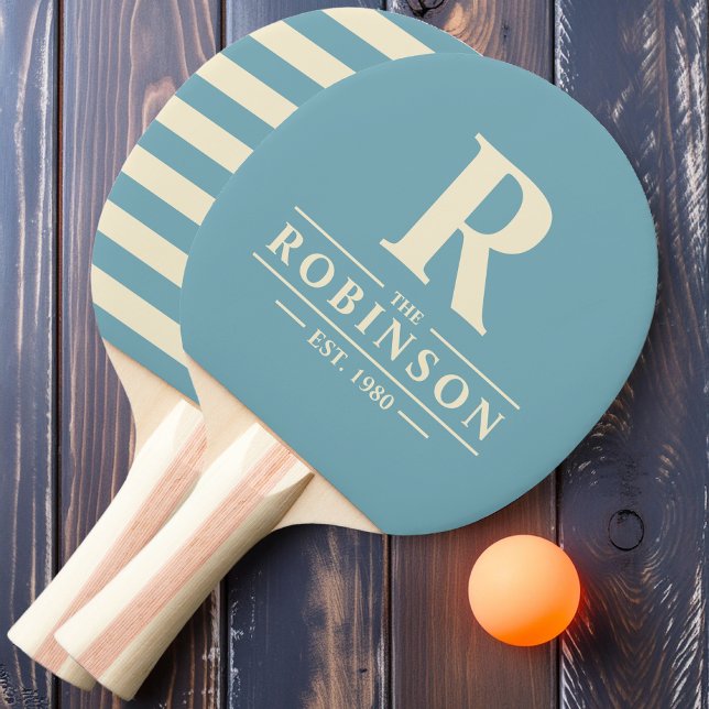 Family Name & Initial Polo Warm Aqua Afternoon Ping Pong Paddle (Creator Uploaded)