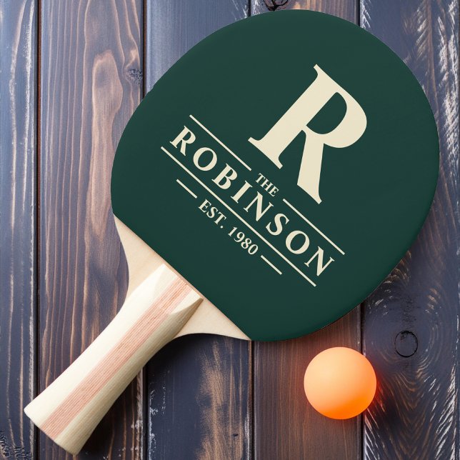 Family Name & Initial Sage Green Ping Pong Paddle (Creator Uploaded)