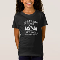 Family Name Lake House Rustic White Silhouette