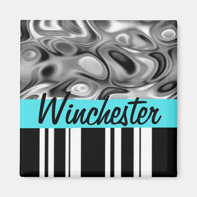 Family Name Liquid Stripes Magnet (Front)
