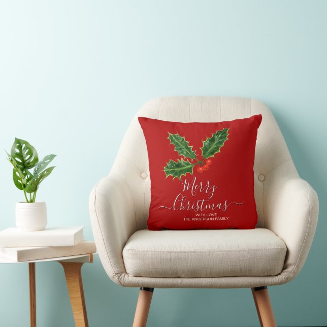 Family name Merry Christmas Cushion (Chair)