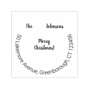 Family Name Merry Christmas Return Address Self-inking Stamp