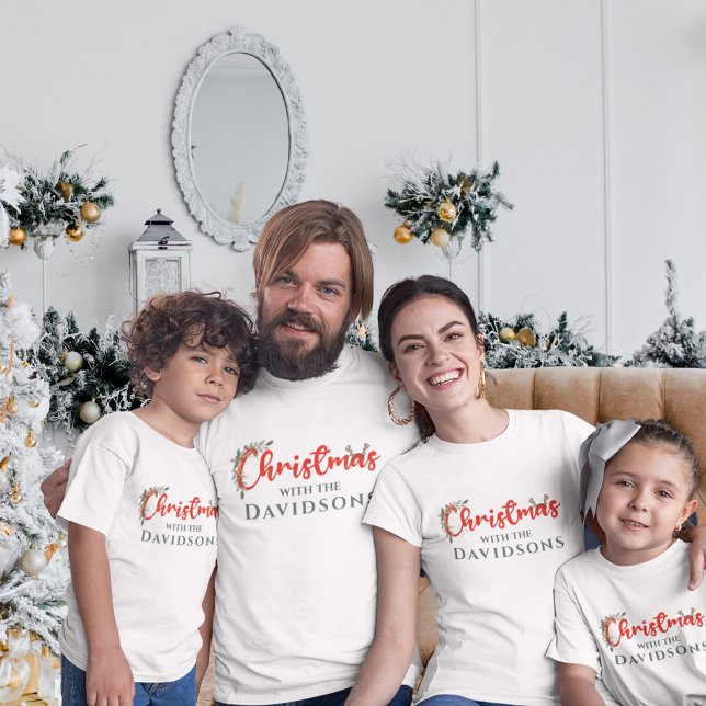 Family Name Minimalist Family Christmas T-Shirt (Creator Uploaded)