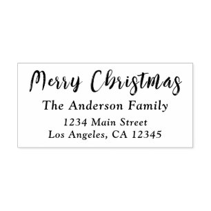 Family Name Minimalist Simple Modern Christmas Self-inking Stamp