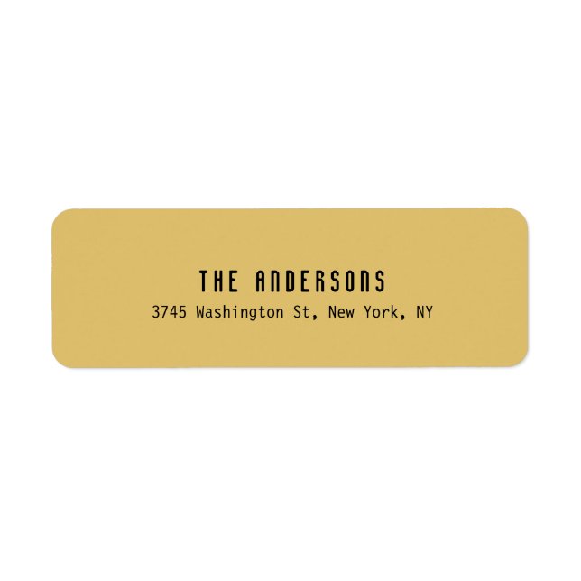 Family Name Modern Plain Professional Brass Yellow (Front)