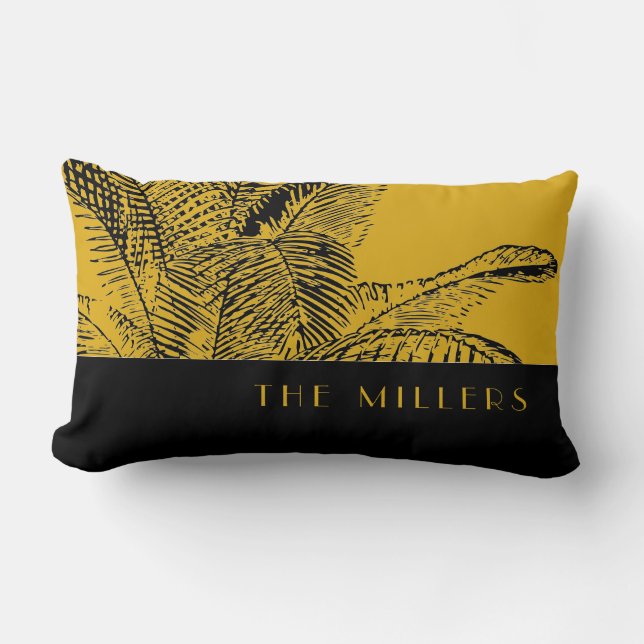 Family Name | Modern Tropical Palm Leaf Design Lumbar Cushion (Front)
