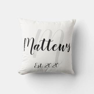 Family Name Monogram and Est. Date Cushion