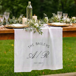 Family Name Monogram Custom Wedding Table Banner Tapestry
