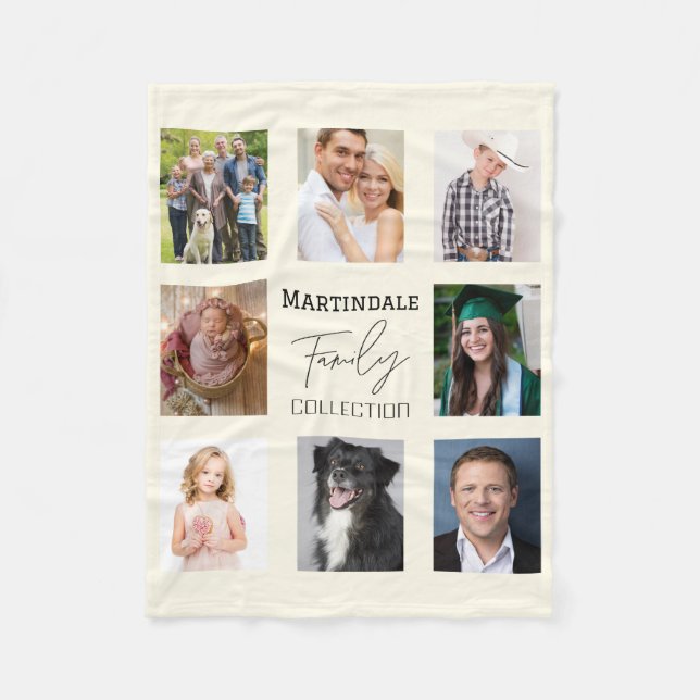 Family Name Monogram Fleece Blanket (Front)