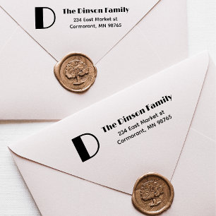 Family Name Monogram Initial Return Address Self-inking Stamp