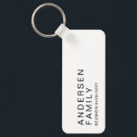 Family  Name Monogram Reunion Personalised  Key Ring<br><div class="desc">Personalised Family Reunion Favour Keychains with large initial,  family name,  and reunion date in a minimal and modern simple design in black and white.</div>