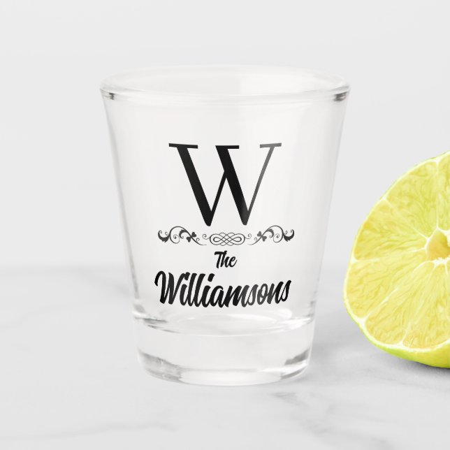 Family Name Monogram  Shot Glass (Front)