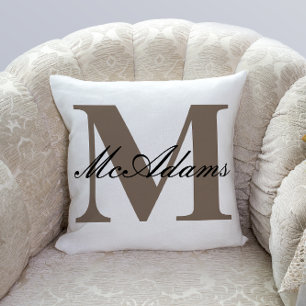 Family Name Monogram Throw Pillow
