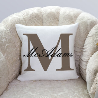 Family Name Monogram | Throw Pillow