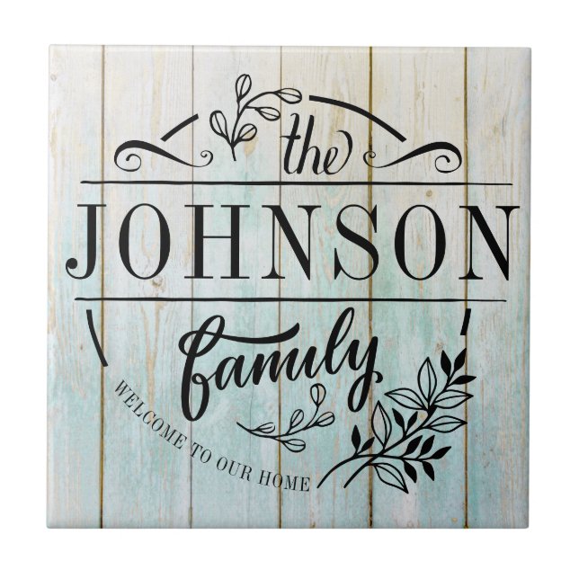 Family Name Monogrammed Family Reunion Tile (Front)