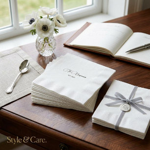 Family Name Napkins Custom Elegant Table Accent
