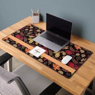 Family Name on Autumn Foliage Desk Mat