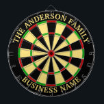 Family Name Personalised Blue Dartboard<br><div class="desc">A dartboard is a popular recreational and competitive game that provides hours of fun for players of all ages and skill levels. Typically made from sisal fibres, cork, or electronic components, dartboards are designed to withstand the impact of darts while offering precise scoring zones. Standard dartboards feature a circular design...</div>