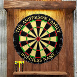 Family Name Personalised Blue Dartboard<br><div class="desc">A dartboard is a popular recreational and competitive game that provides hours of fun for players of all ages and skill levels. Typically made from sisal fibres, cork, or electronic components, dartboards are designed to withstand the impact of darts while offering precise scoring zones. Standard dartboards feature a circular design...</div>