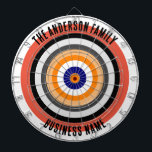 Family Name Personalised Blue Dartboard<br><div class="desc">A dartboard is a popular recreational and competitive game that provides hours of fun for players of all ages and skill levels. Typically made from sisal fibres, cork, or electronic components, dartboards are designed to withstand the impact of darts while offering precise scoring zones. Standard dartboards feature a circular design...</div>