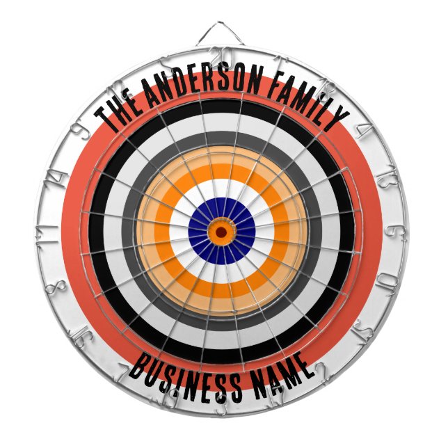 Family Name Personalised Blue Dartboard (Front)