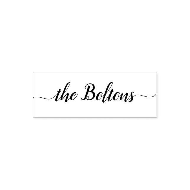 Family Name Personalised Chic Calligraphy Modern Self-inking Stamp (Design)
