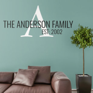Family Name Personalised Monogram  Wall Decal
