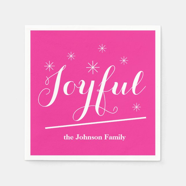 Family Name Personalised Paper Cocktail Napkins (Front)